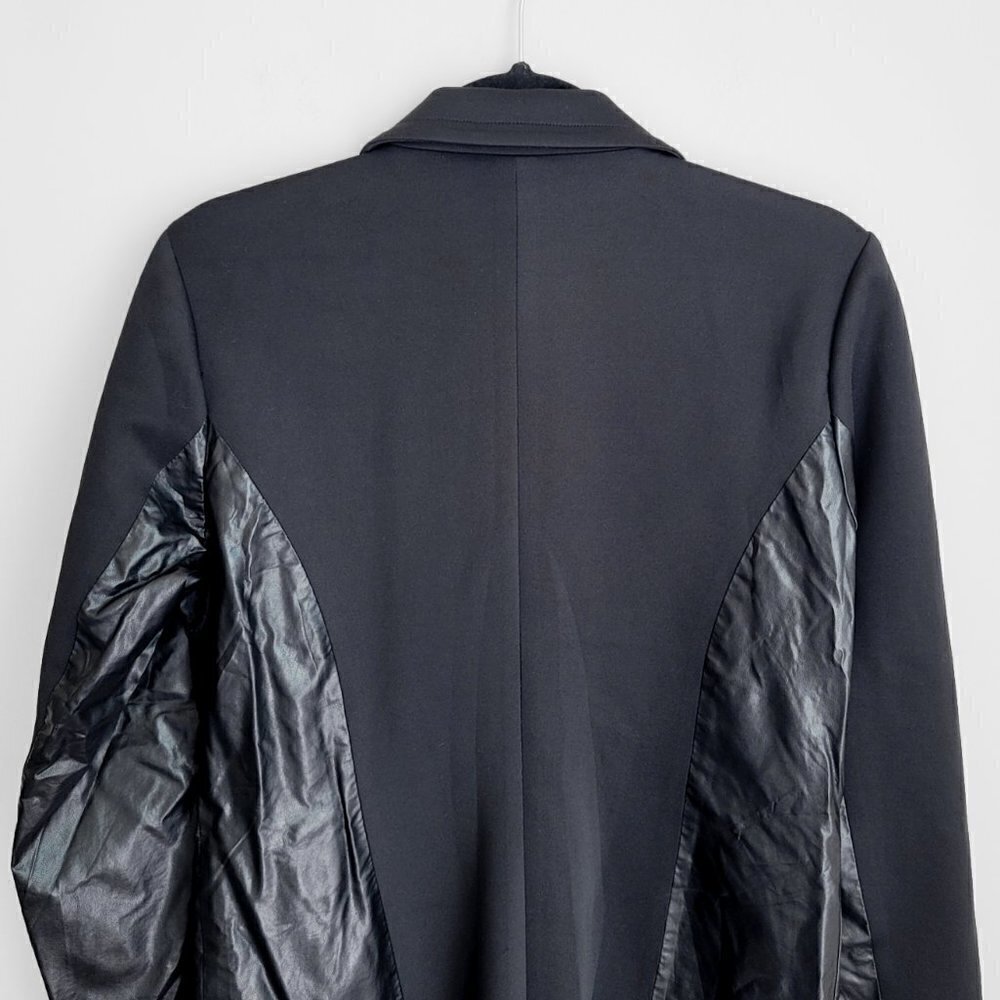 NWT Redwood Court Black Cotton Faux Leather Trim Blazer - Picture 9 of 12